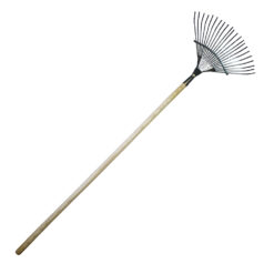 BARRE HOJAS METÁLICO 22 PUAS CON MANGO DE MADERA