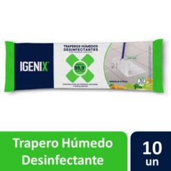 TRAPERO IGENIX HÚMEDO DESINFECTANTE 10 UNIDADES AROMA NARANJA