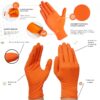 Guante nitrilo diamantado naranjo extra resistente talla M x100 un. Excel
